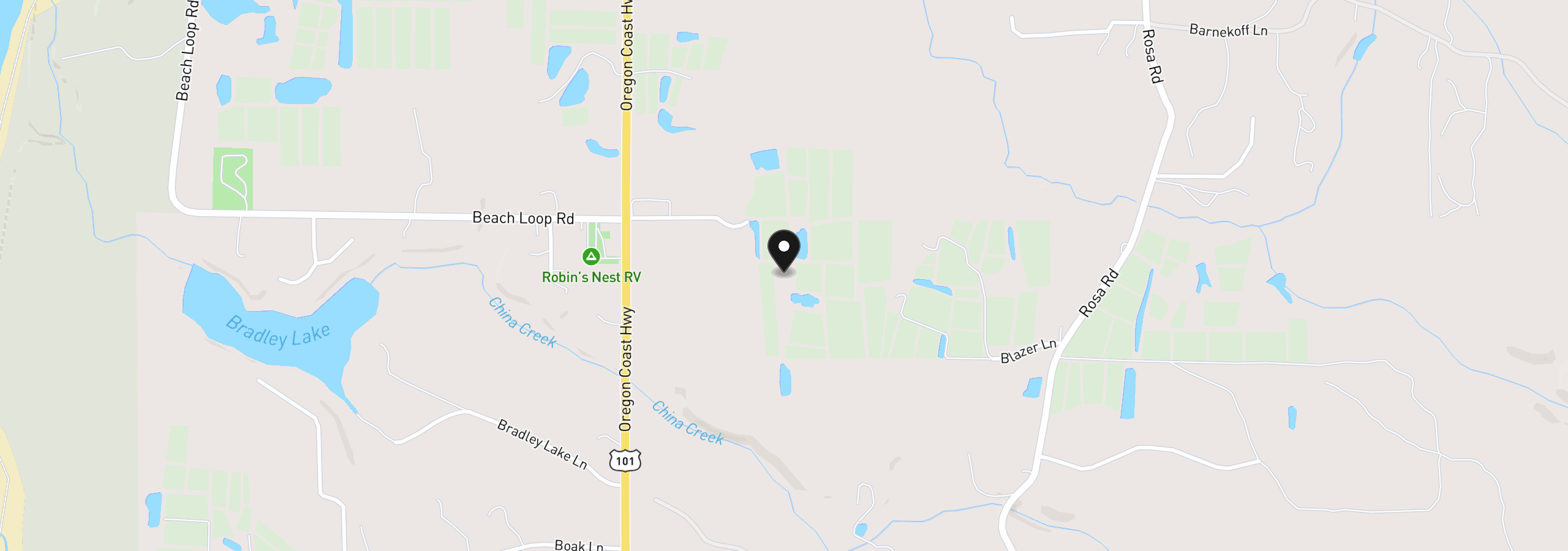 Map showing the location of 87641 E Beach Loop, Bandon, OR 97411