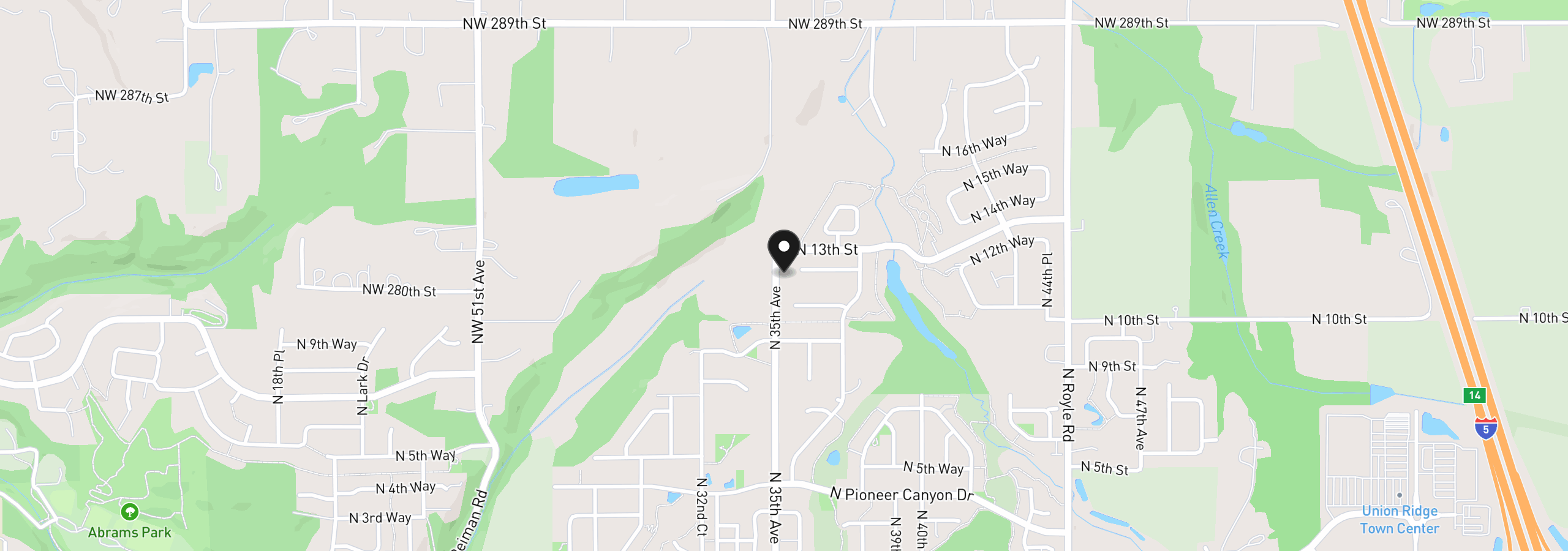 Map showing the location of 3507 N 12th Cir, Ridgefield, Wa 98642