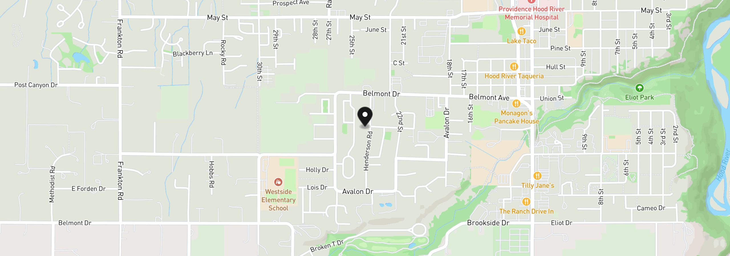 Map showing the location of 790 Henderson Rd, Hood River, OR 97031