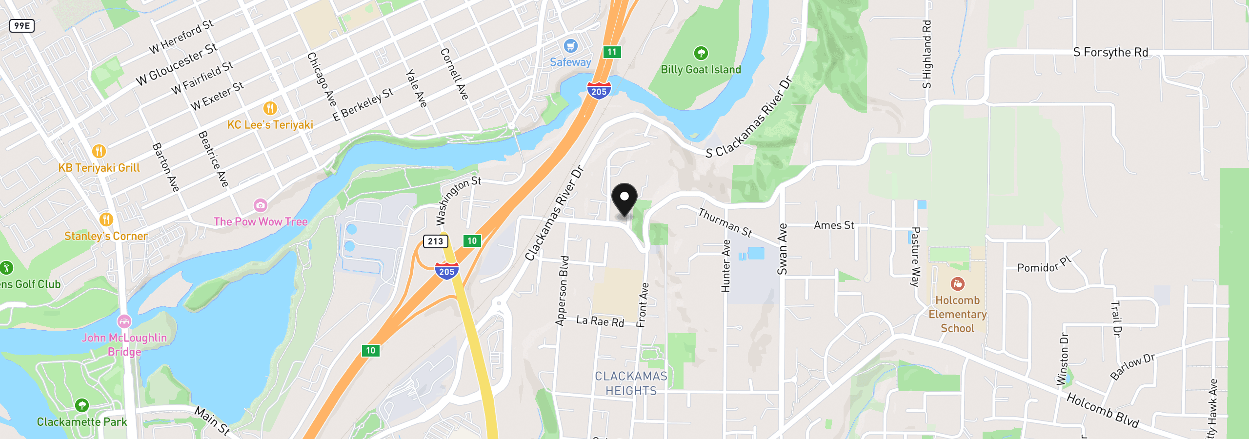 Map showing the location of 13975 Forsythe Rd, Oregon City, OR 97045