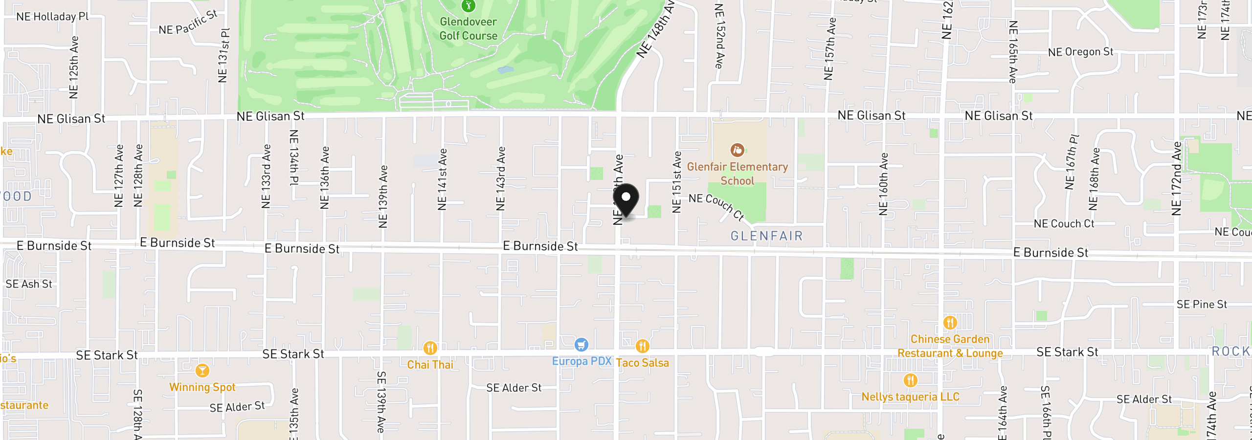 Map showing the location of 14816 NE Couch St 3, Portland, OR 97230