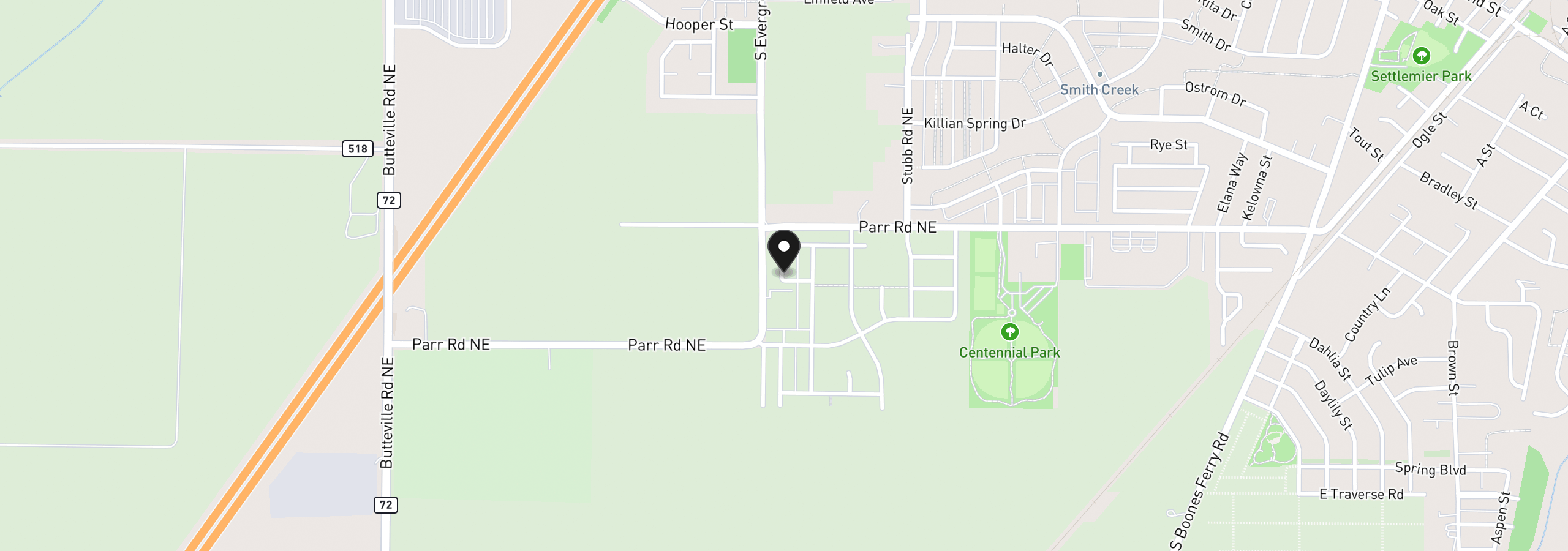 Map showing the location of 1094 Drake Ln Hs51, Woodburn, OR 97071