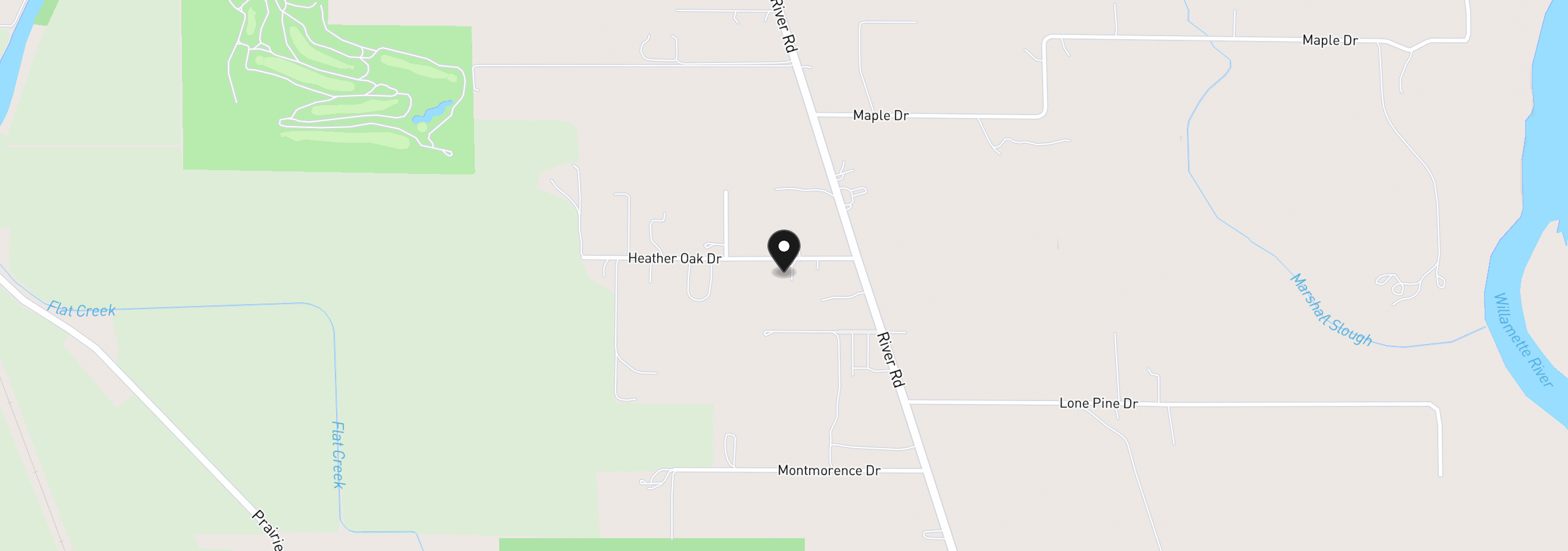 Map showing the location of 30186 Heather Oak Dr, Junction City, OR 97448