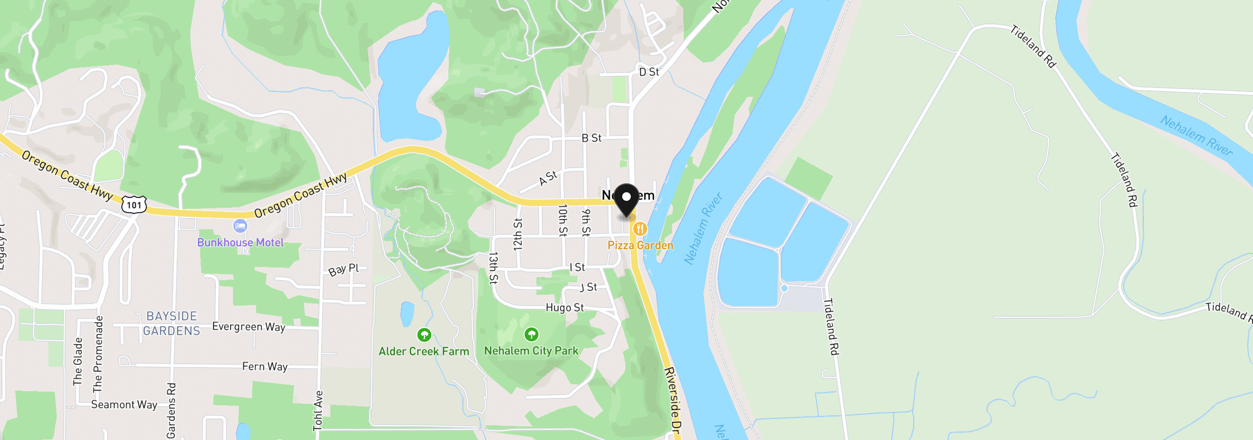 Map showing the location of 35890 7th St, Nehalem, OR 97131