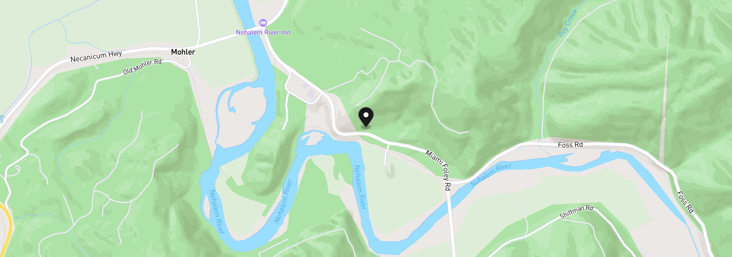 Map showing the location of Miami Foley Rd, Nehalem, OR 97131