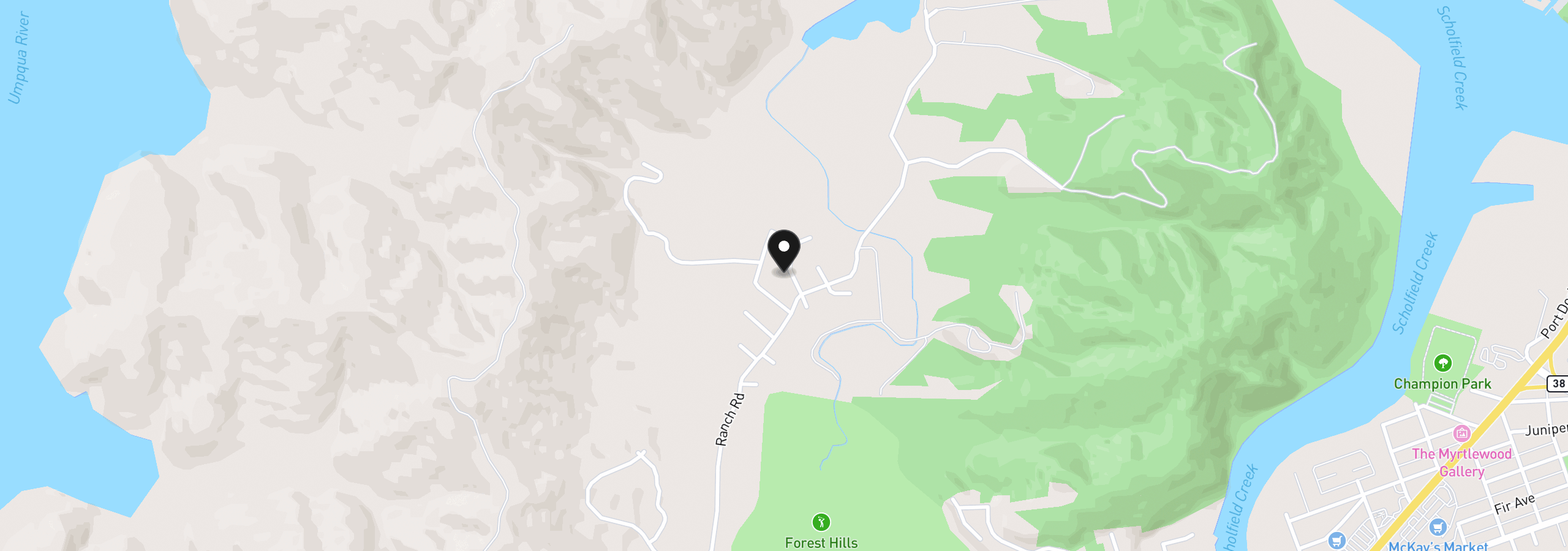 Map showing the location of 747 Evergreen Loop, Reedsport, OR 97467