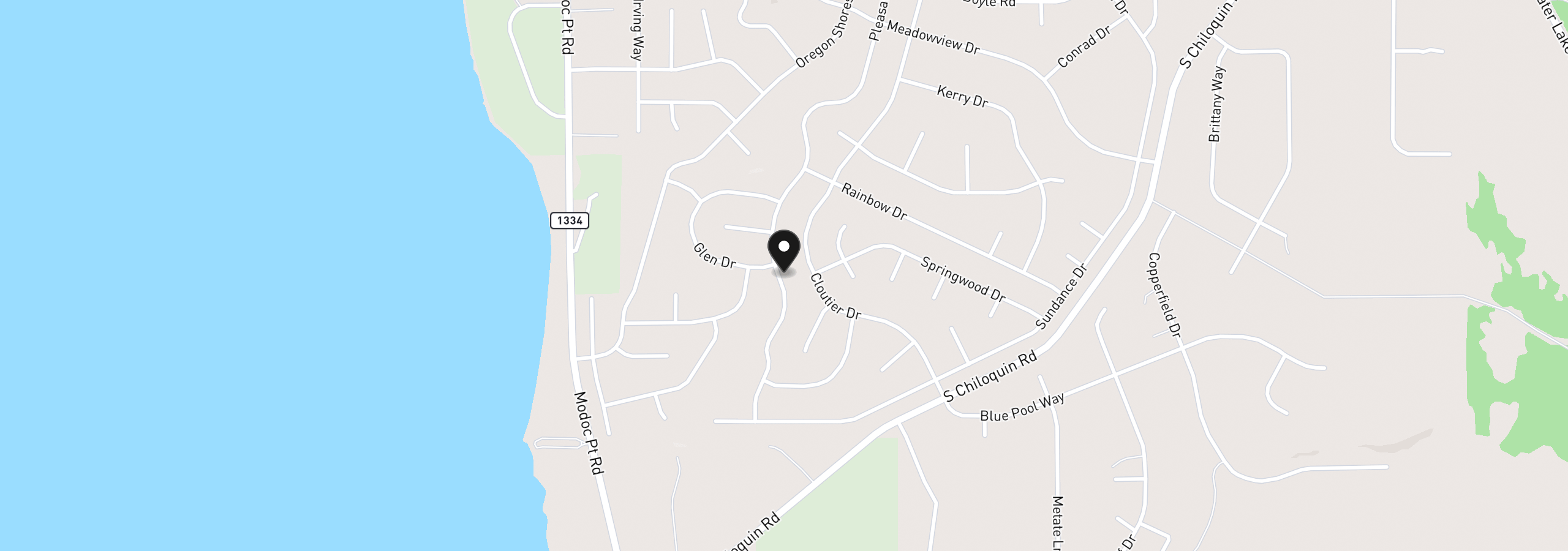 Map showing the location of Pleasant View 11-12, Chiloquin, OR 97624