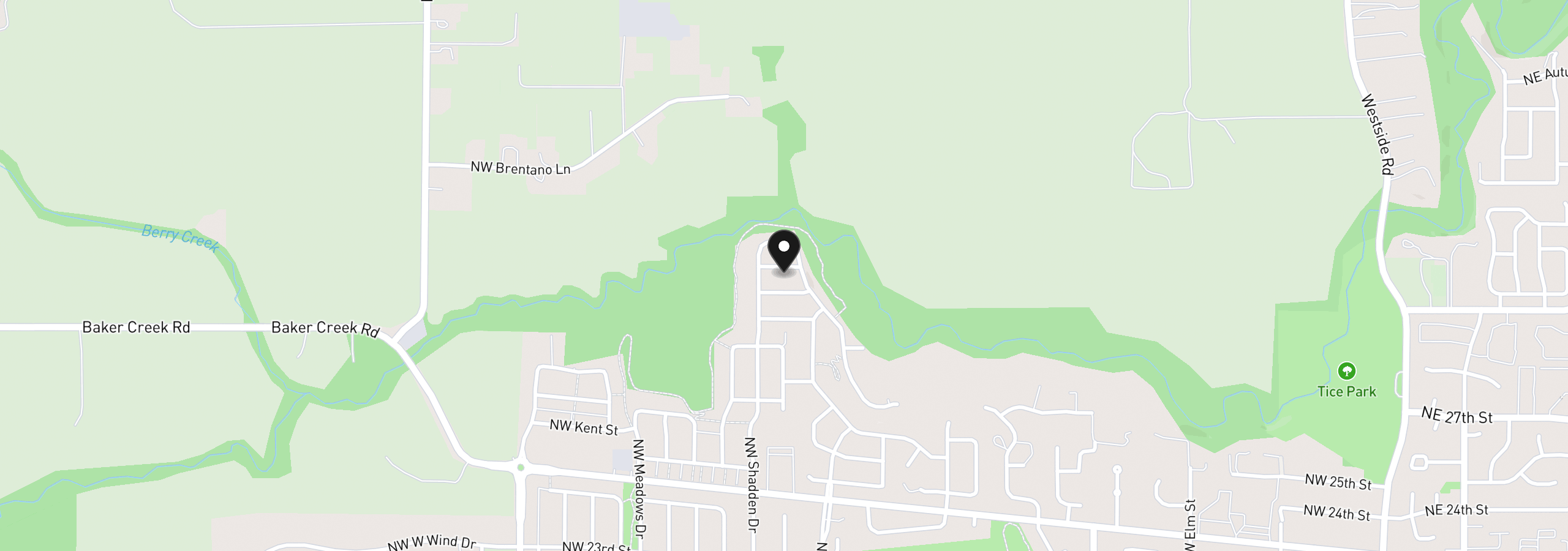 Map showing the location of 1532 NW Jackson St 97, McMinnville, OR 97128