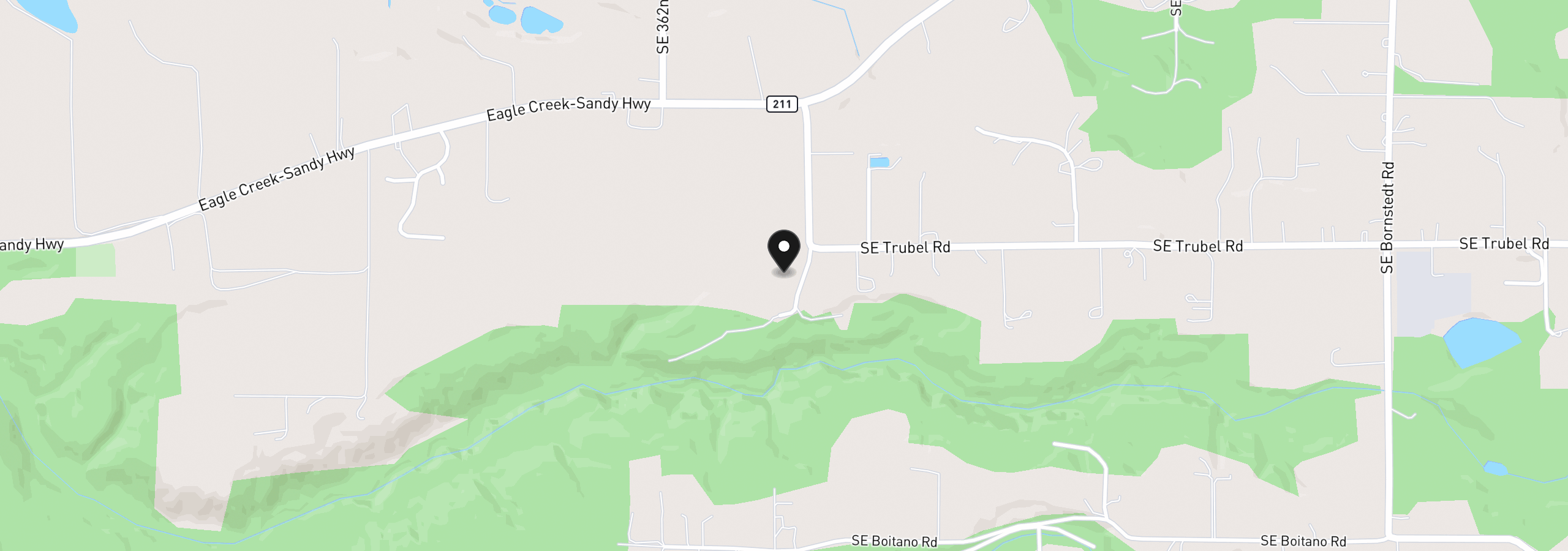 Map showing the location of 20725 SE 367th Ave, Sandy, OR 97055