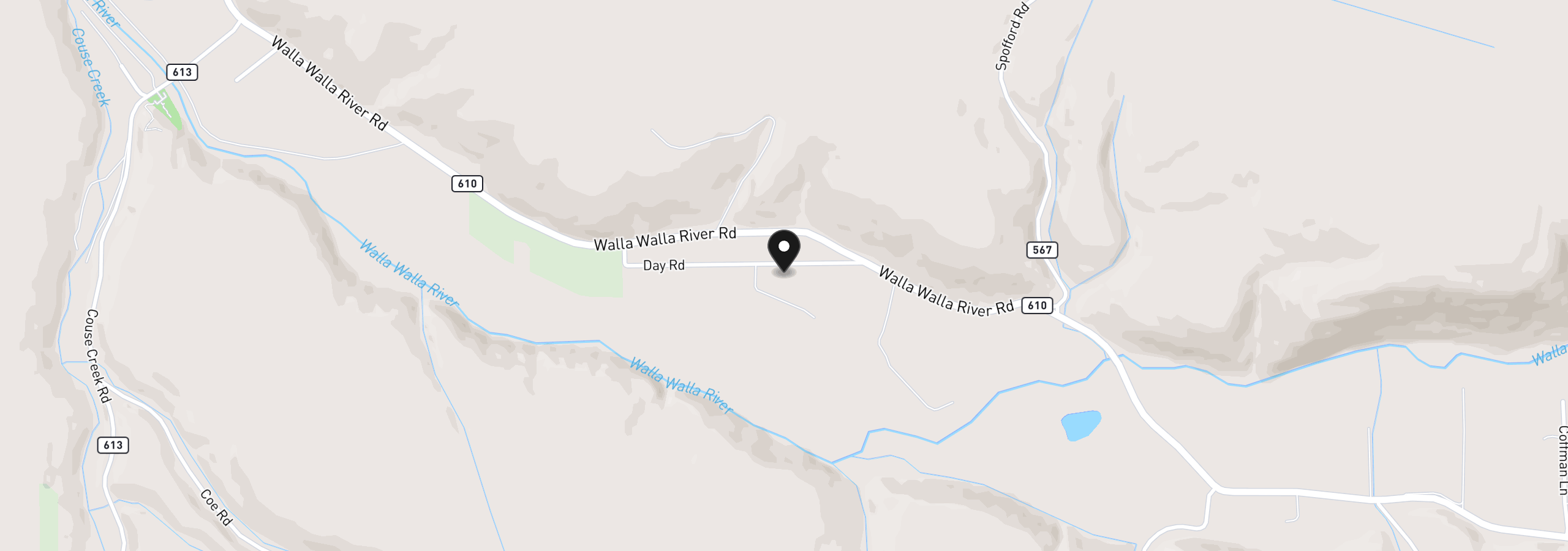 Map showing the location of 54884 Day Rd, Milton-Freewater, OR 97862