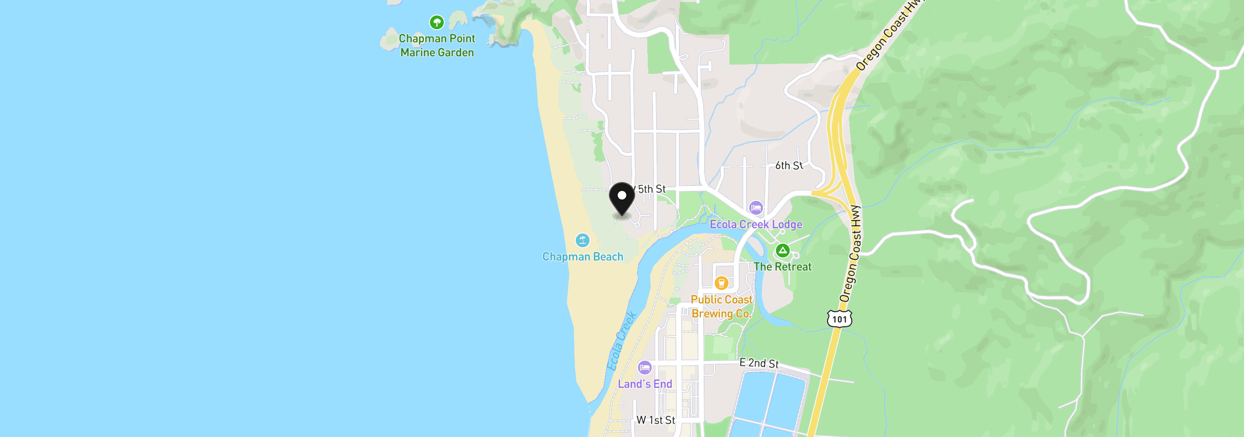 Map showing the location of 754 Breakers Point Condo 754, Cannon Beach, OR 97110