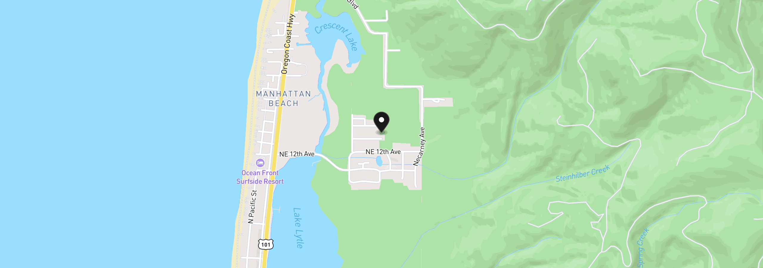 Map showing the location of NE Tillamook, Rockaway Beach, OR 97136