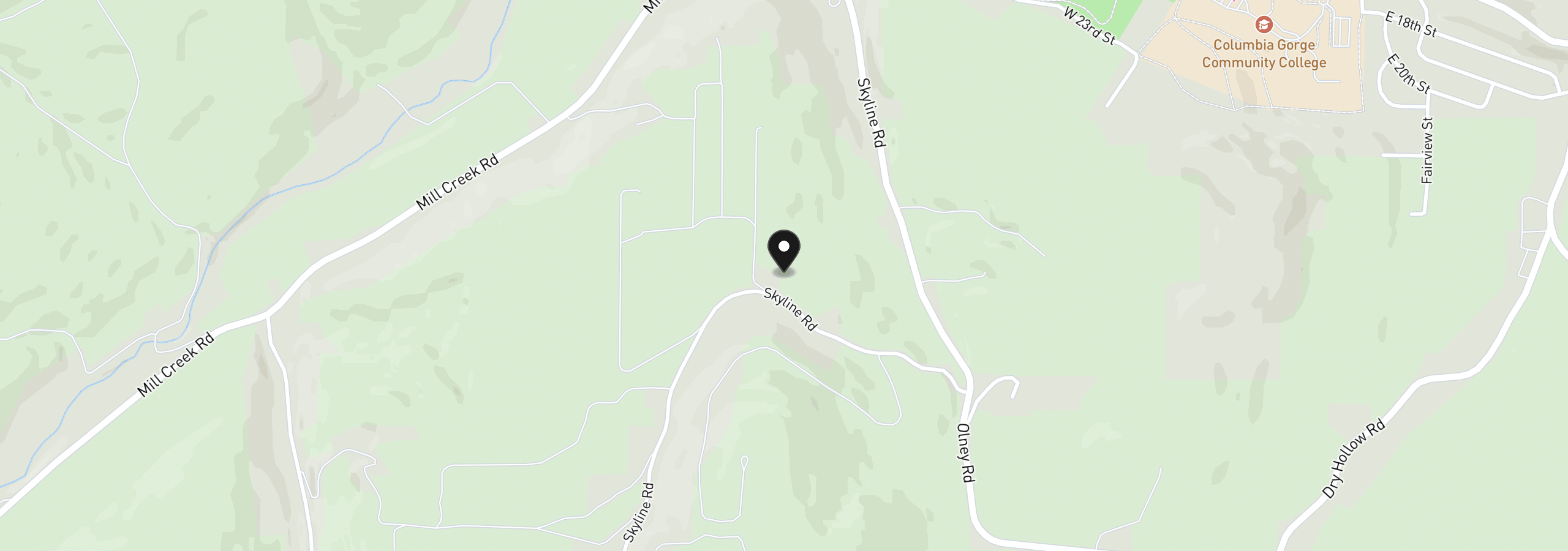 Map showing the location of 3699 Skyline Rd, The Dalles, OR 97058