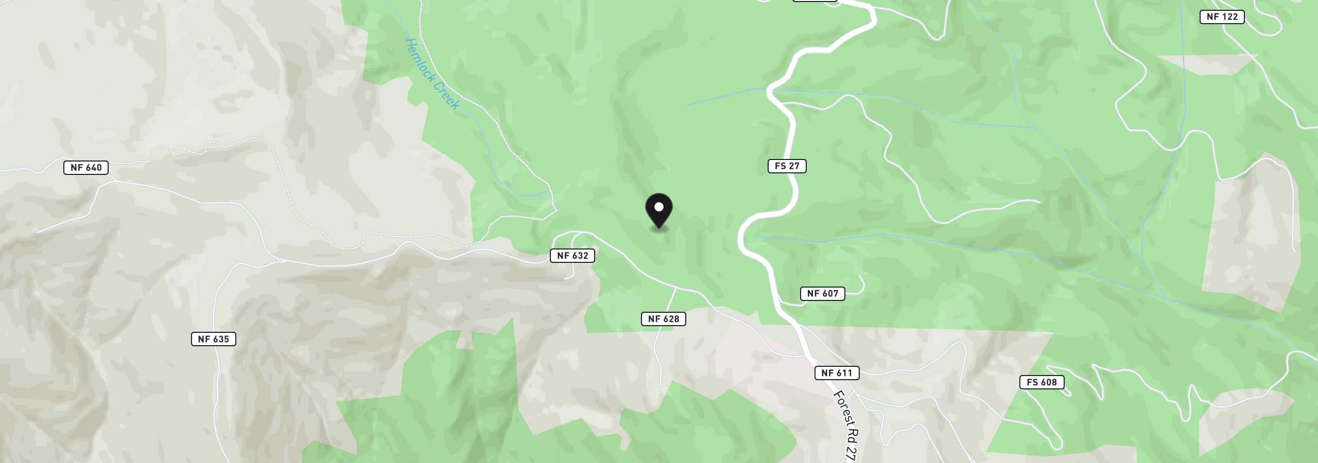 Map showing the location of 0 Forest road 27, Glide, OR 97443