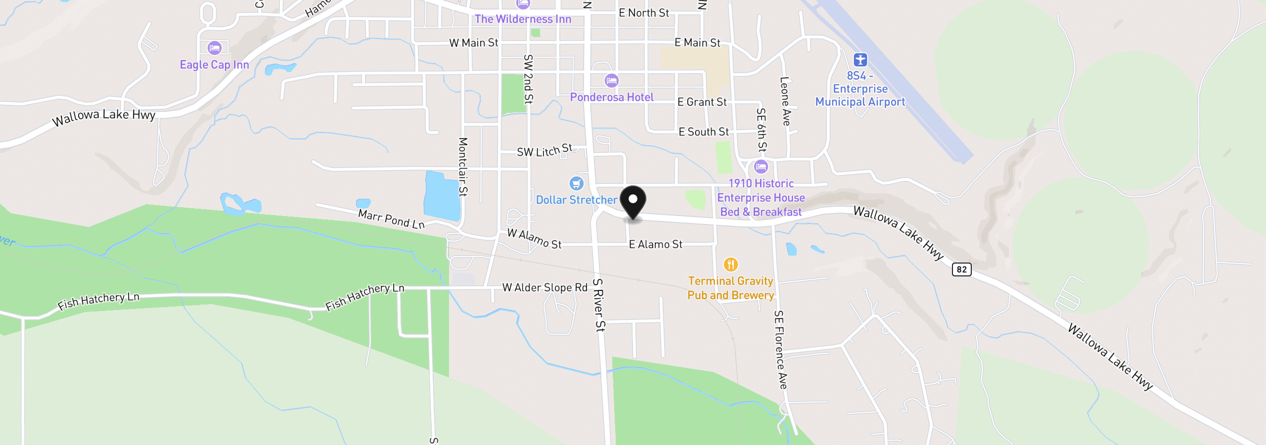 Map showing the location of 701 Tacoma St, Enterprise, OR 97828
