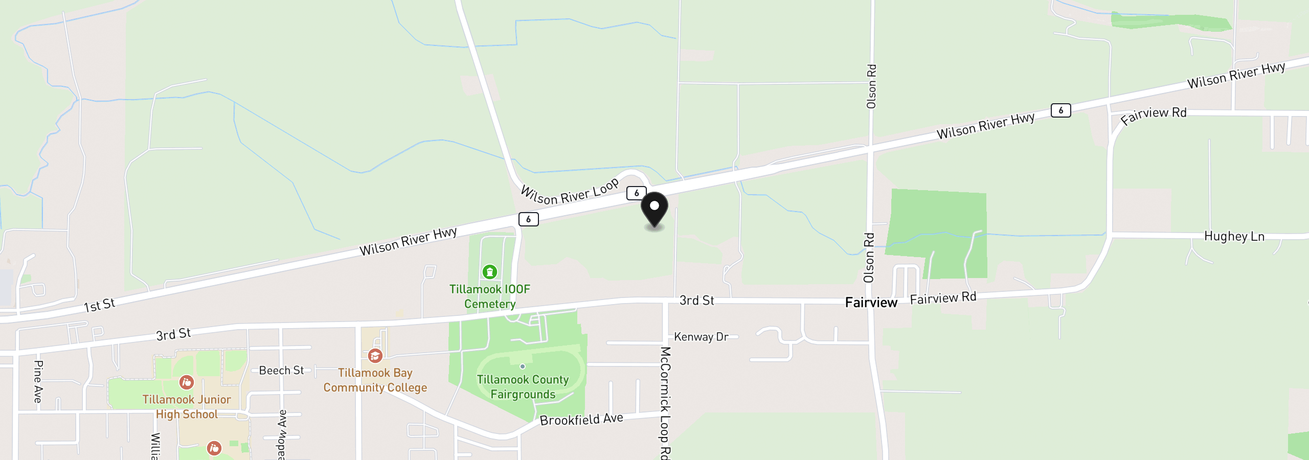 Map showing the location of 00 Schild Rd 00201, Tillamook, OR 97141