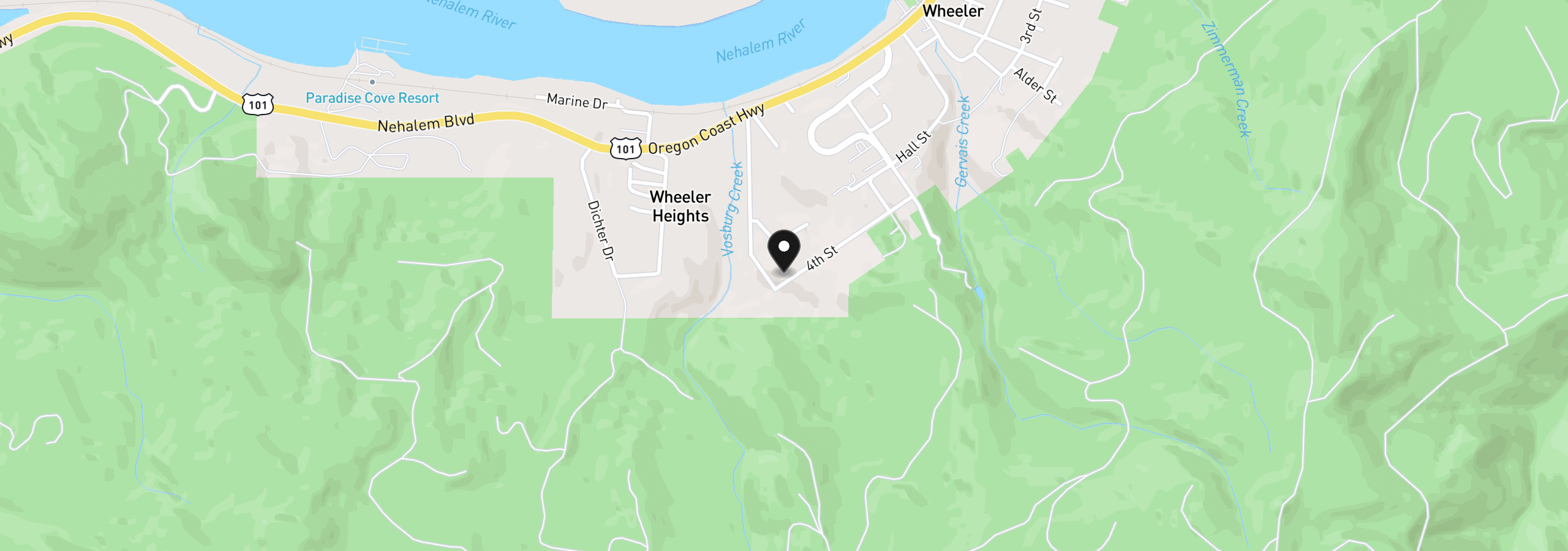 Map showing the location of 1307 Tl 4th St Vl, Wheeler, OR 97147