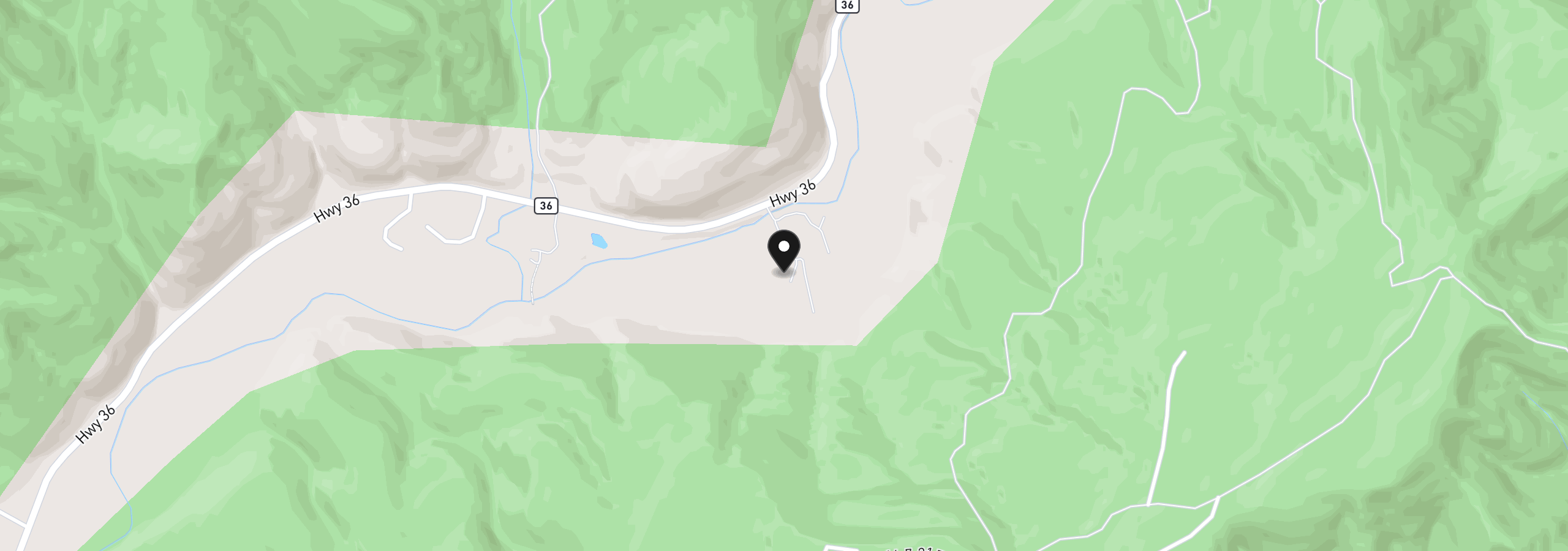 Map showing the location of 18624 Highway 36, Blachly, OR 97412