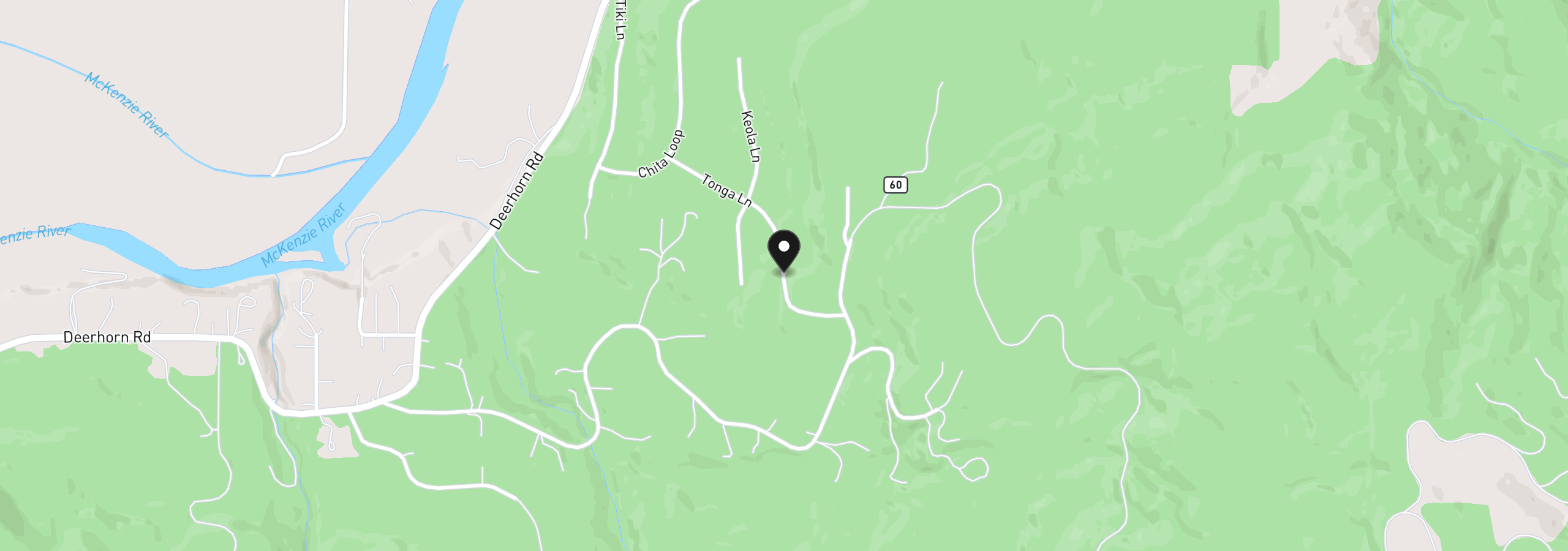 Map showing the location of 0 Tonga Lane, Springfield, OR 97478