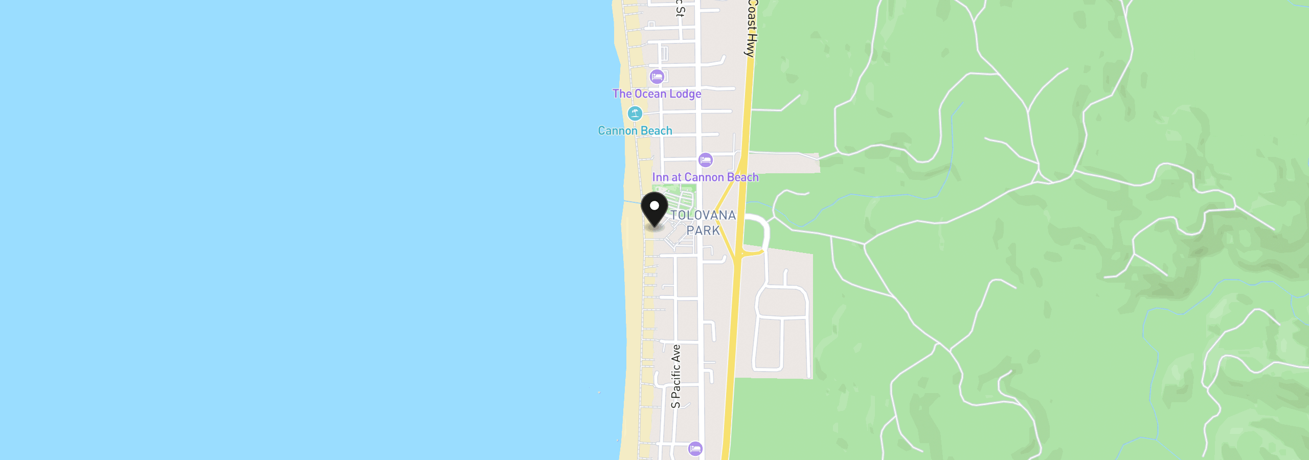 Map showing the location of 119/169 Tolovana Inn, Cannon Beach, OR 97110