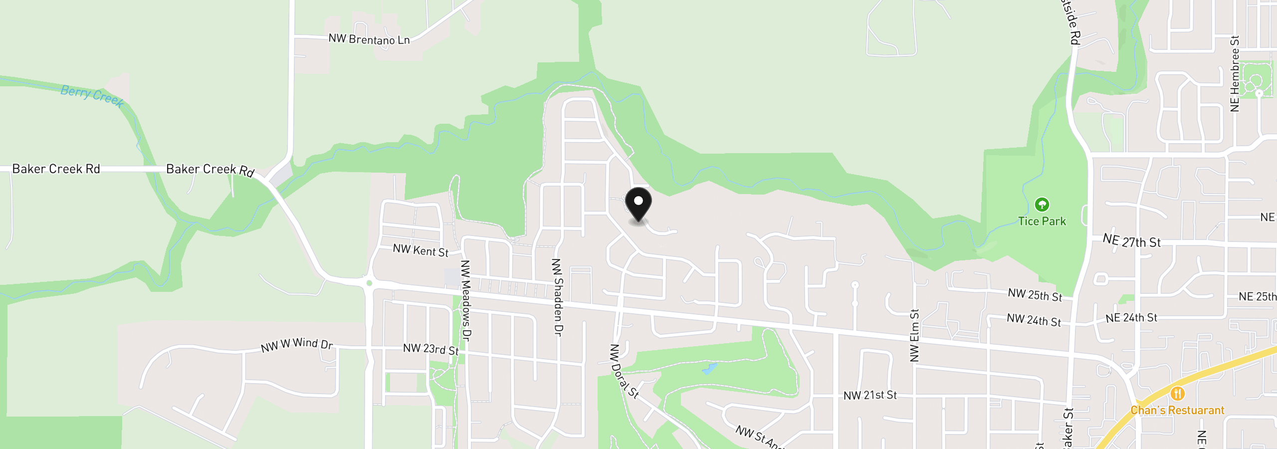 Map showing the location of 2787 NW Pinehurst Dr 10, McMinnville, OR 97128