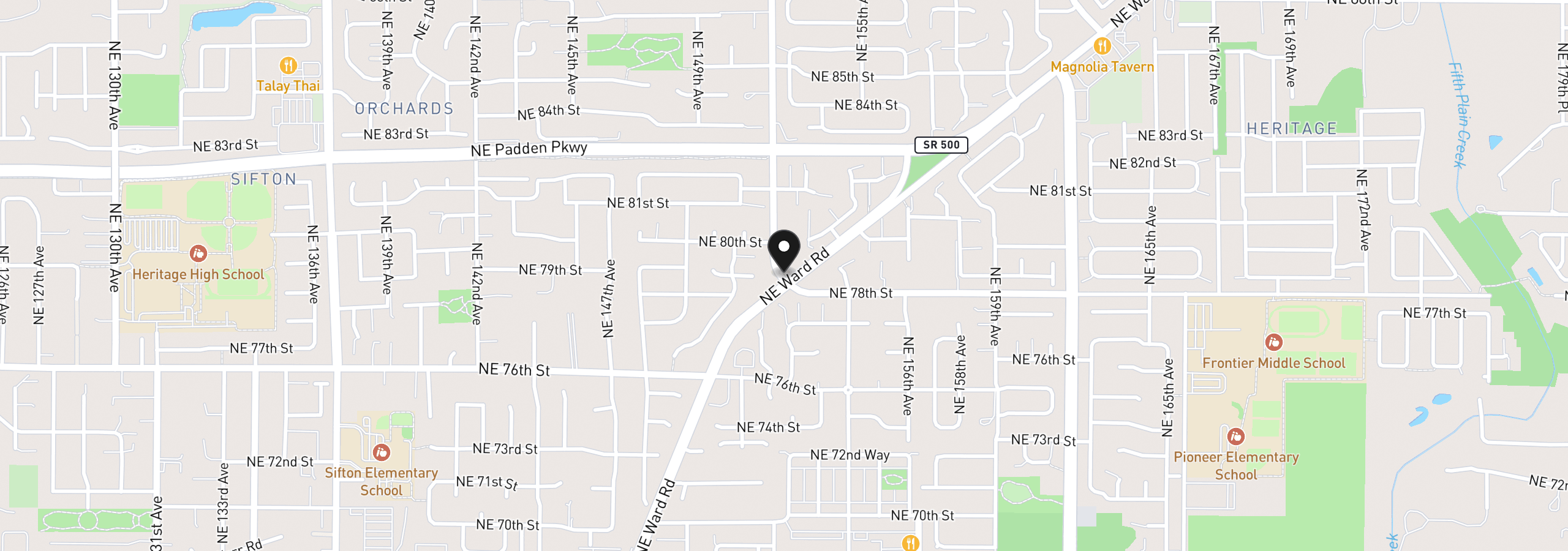 Map showing the location of 7813 NE 152nd Ave, Vancouver, Wa 98682