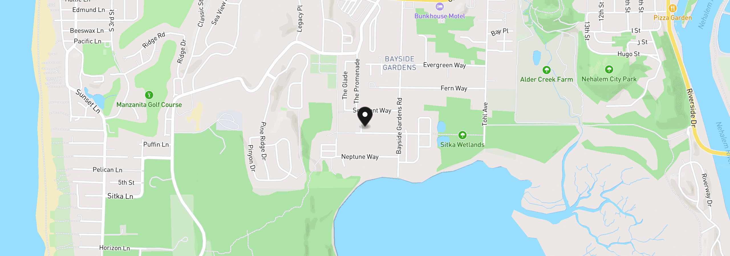 Map showing the location of 34800 Rosemary Ln, Nehalem, OR 97131