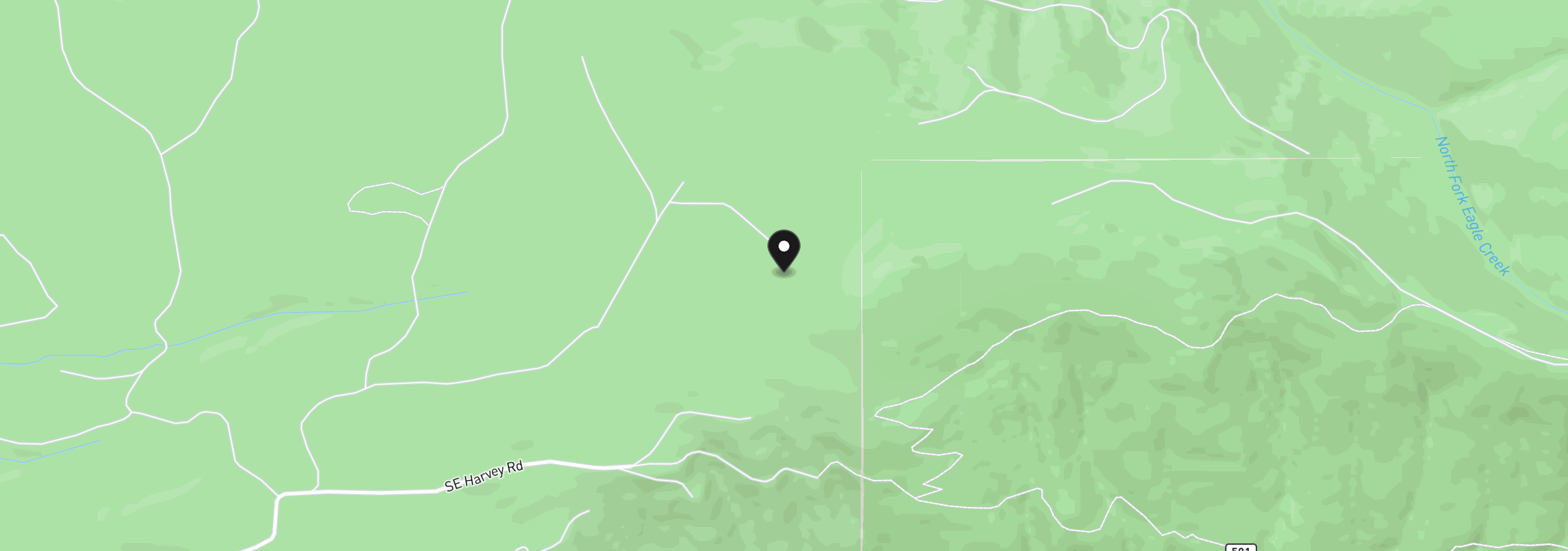 Map showing the location of 0 SE Harvey Rd, Estacada, OR 97023