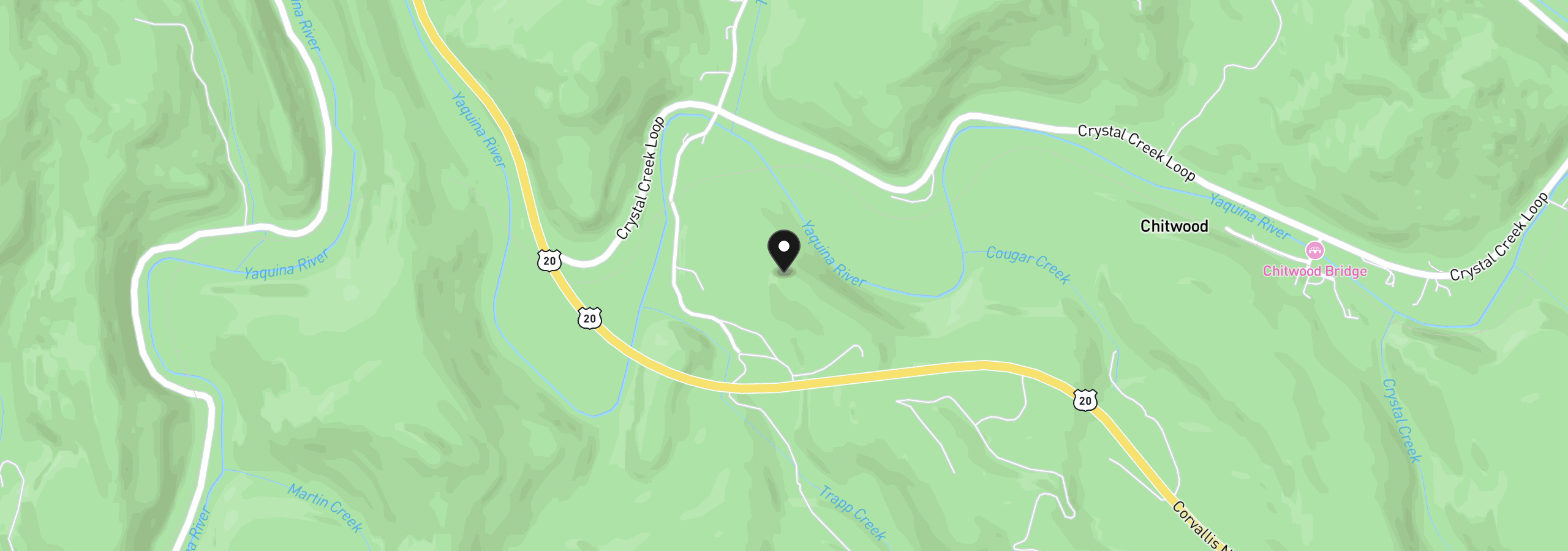 Map showing the location of Trapp Creek Rd, Toledo, OR 97391
