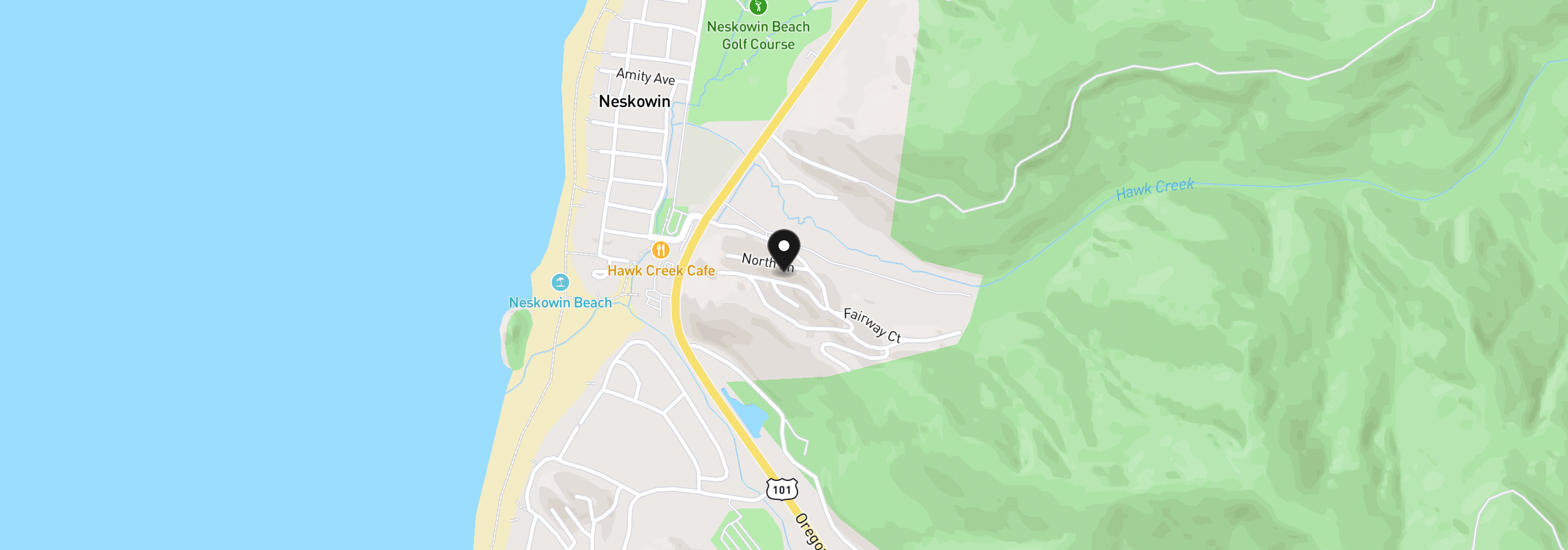 Map showing the location of 4800 Valley View Dr, Neskowin, OR 97149