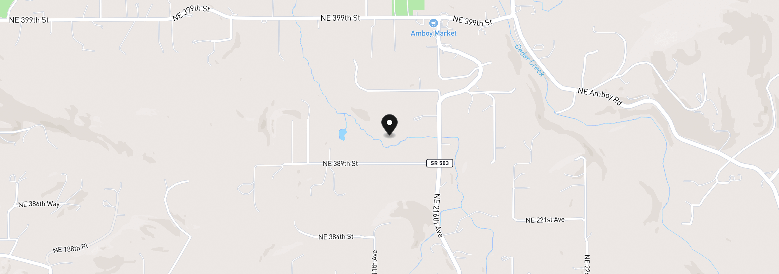 Map showing the location of 00 NE 389th St, Amboy, Wa 98601