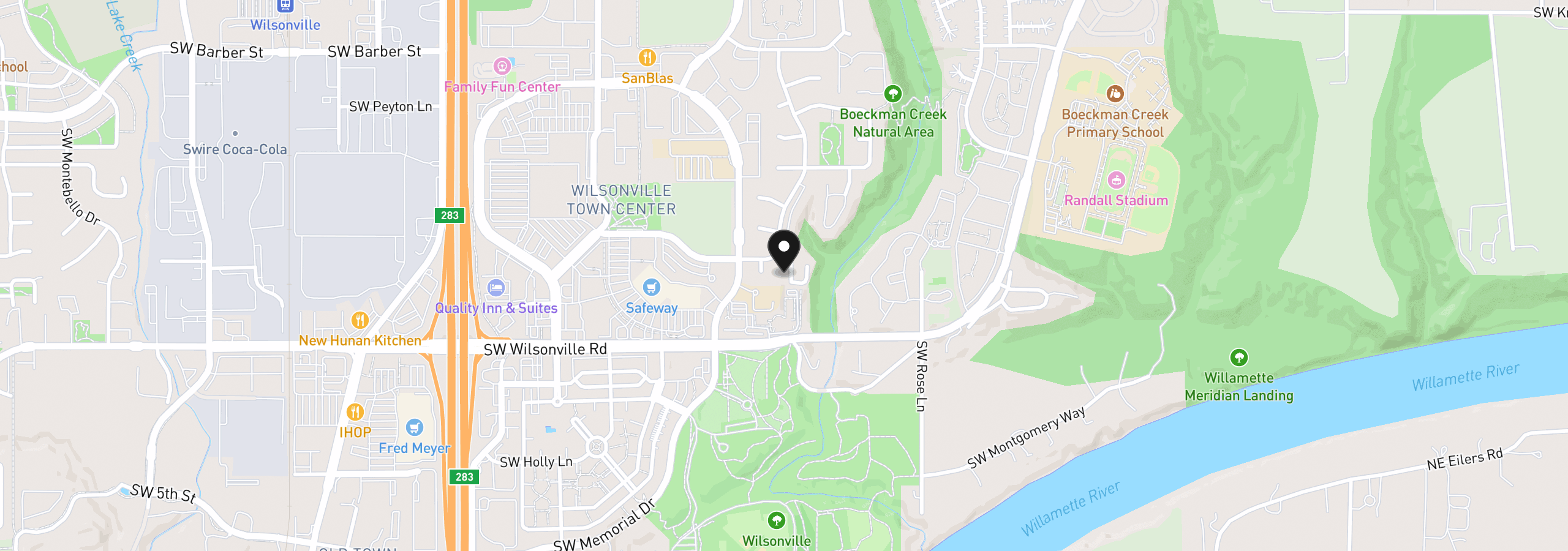 Map showing the location of 29750 SW Courtside Dr 5, Wilsonville, OR 97070
