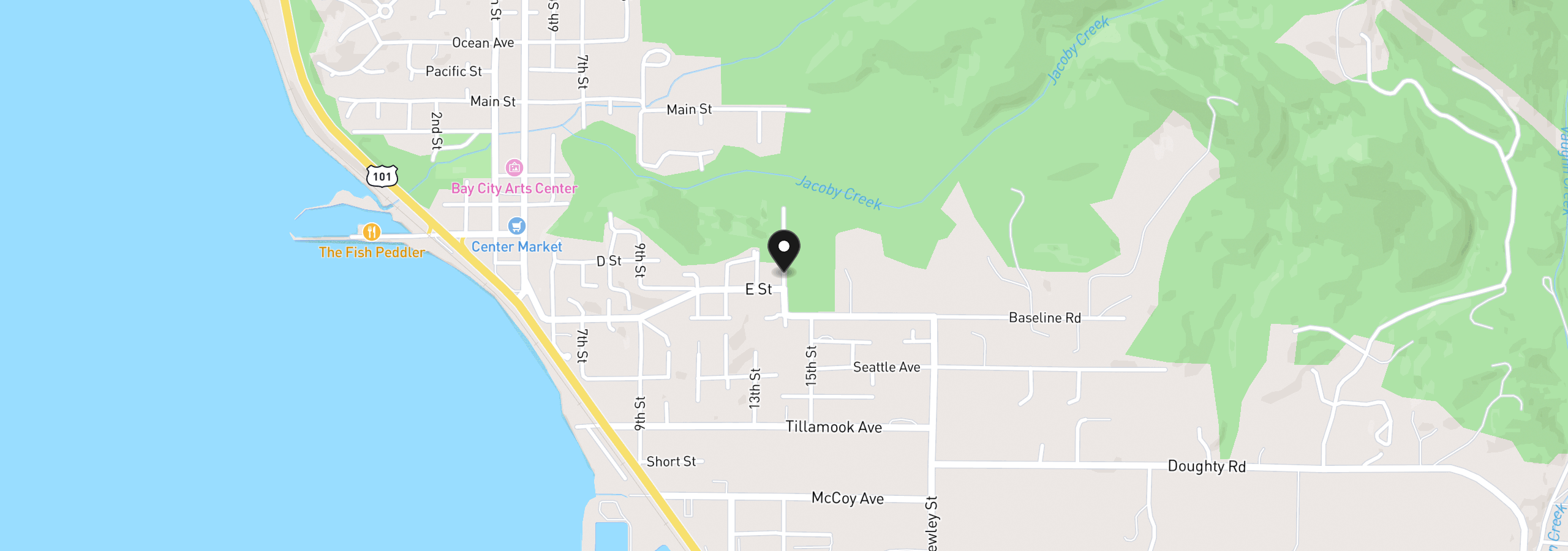 Map showing the location of Lot 45 South Ridge Dr, Bay City, OR 97107