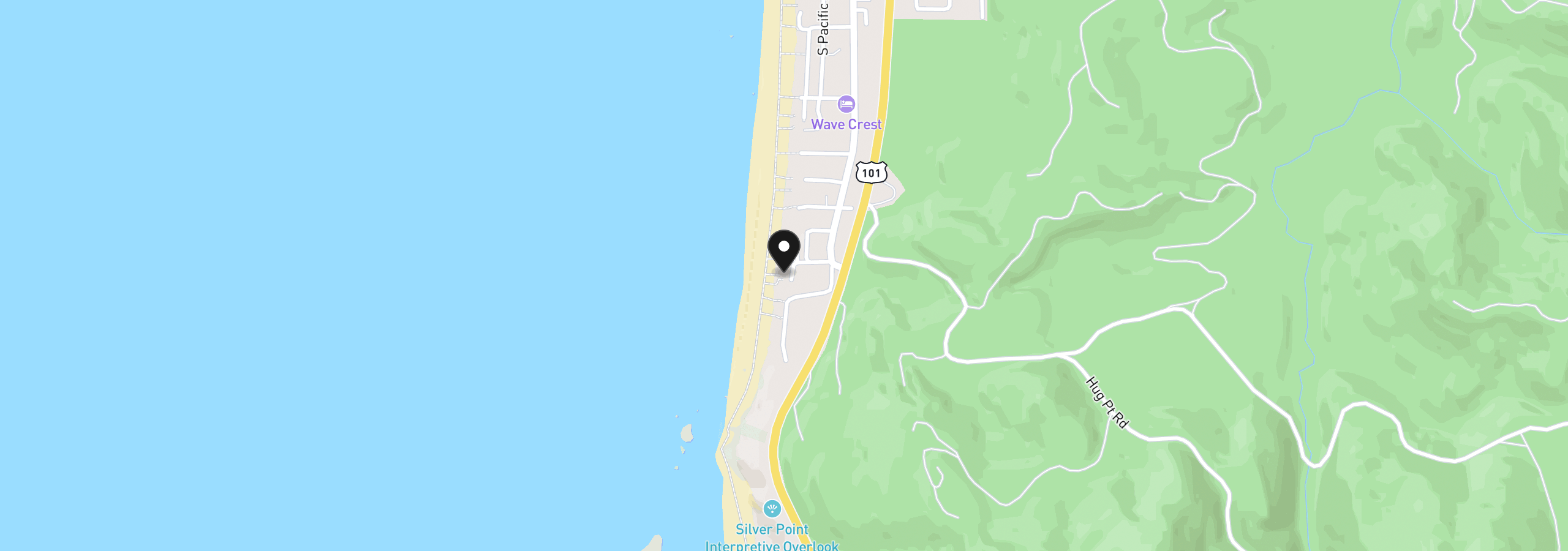 Map showing the location of 4524 Logan Ln, Cannon Beach, OR 97110