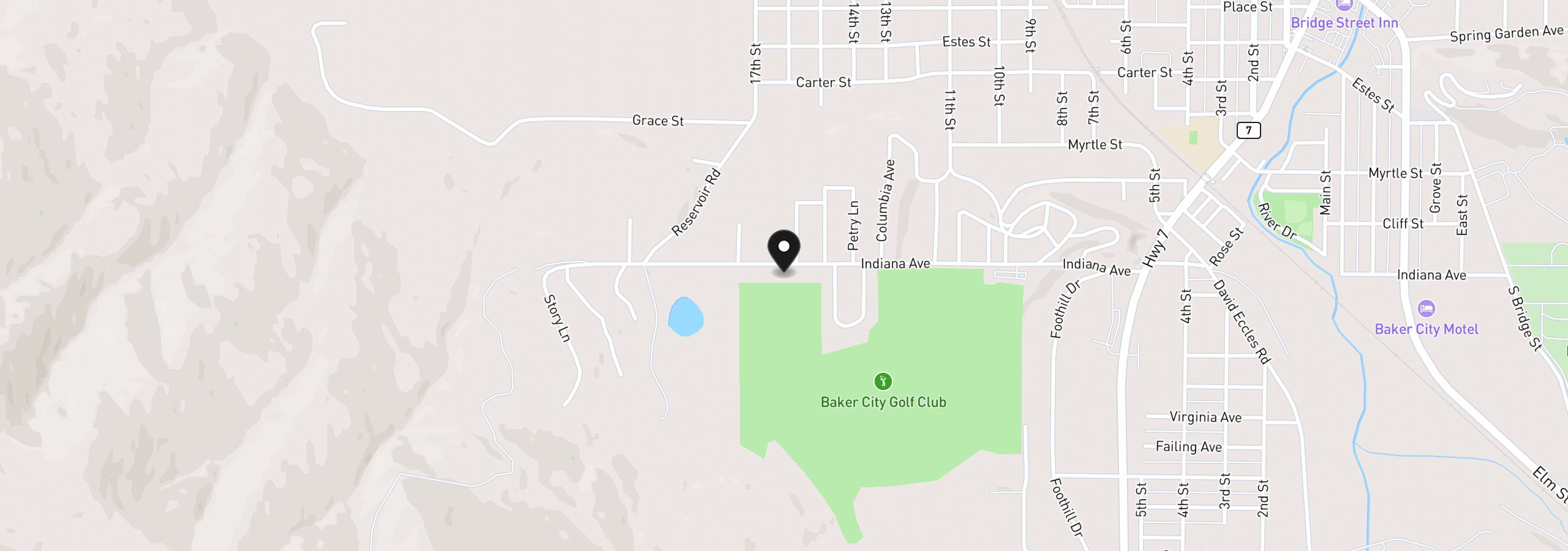 Map showing the location of 3495 Indiana Ave, Baker City, OR 97814