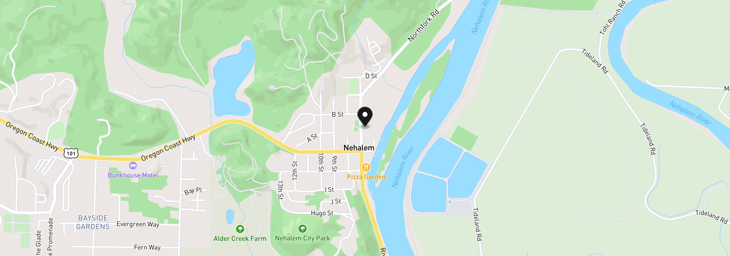 Map showing the location of 36115 7th St, Nehalem, OR 97131