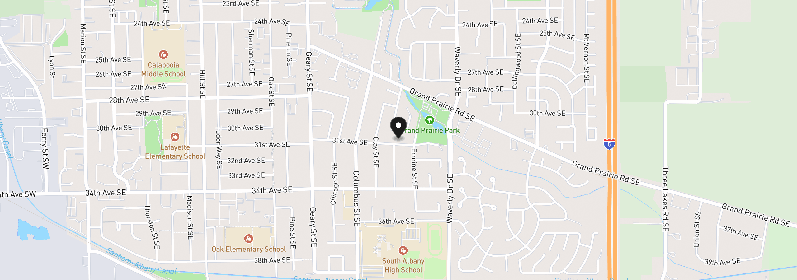 Map showing the location of 2203 SE 31st Ave, Albany, OR 97322