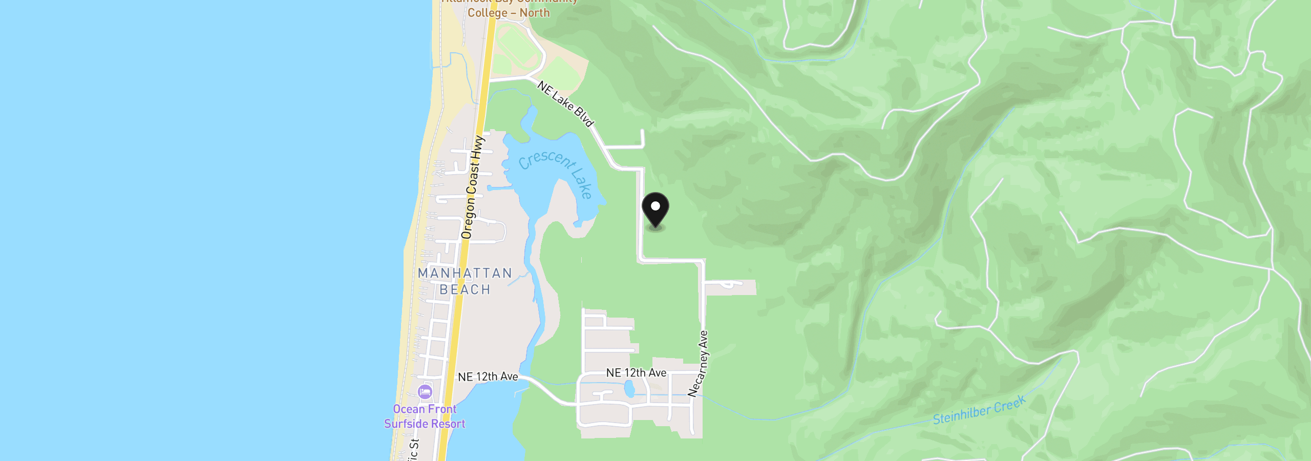 Map showing the location of NE 19th xstr Tillamook, Rockaway Beach, OR 97136