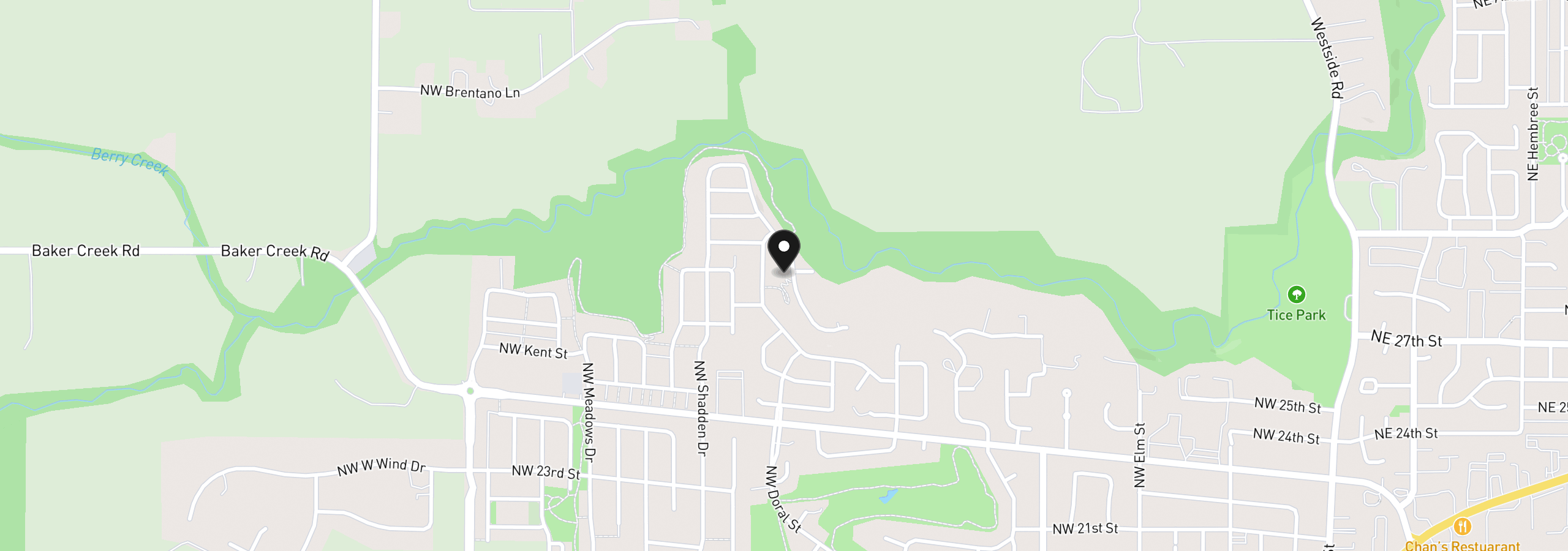 Map showing the location of 2897 NW Pinehurst Dr 13, McMinnville, OR 97128