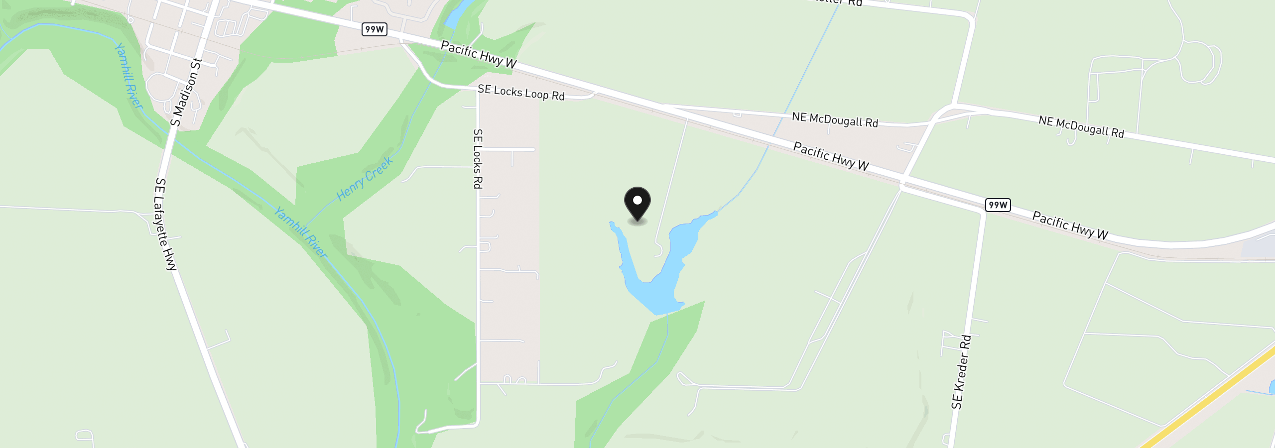 Map showing the location of 13750 SE Locks Loop Rd, Dayton, OR 97114