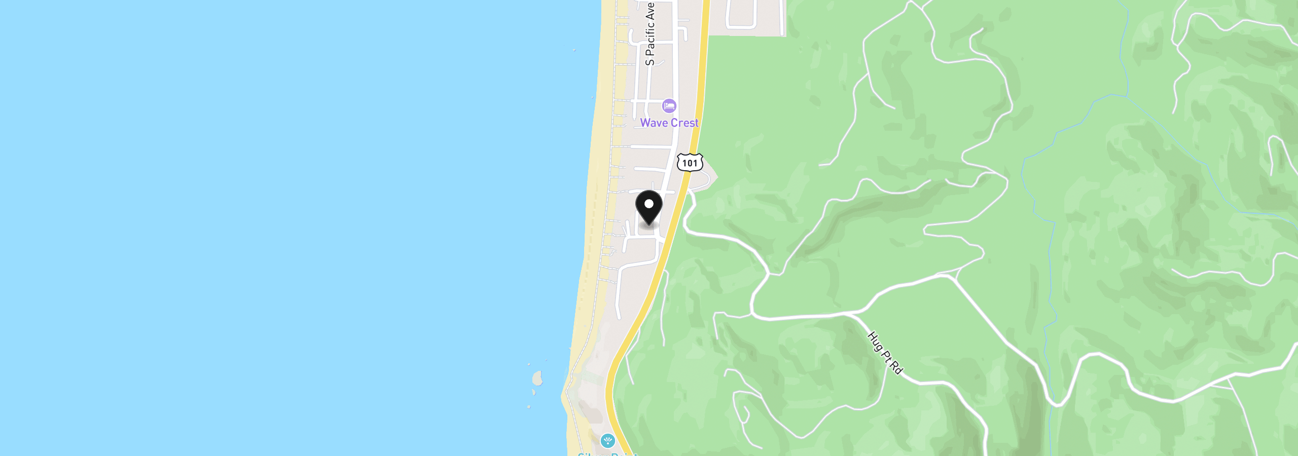 Map showing the location of 4464 Hemlock St, Cannon Beach, OR 97110