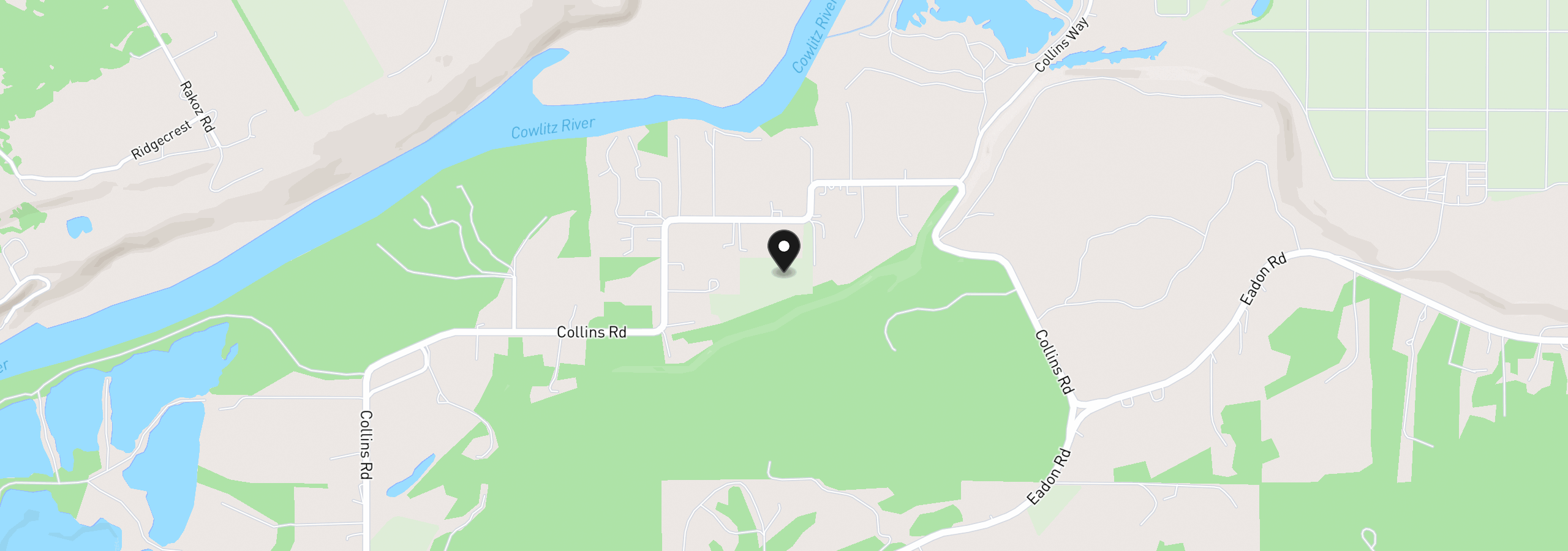 Map showing the location of Collins Rd, Toledo, Wa 98591