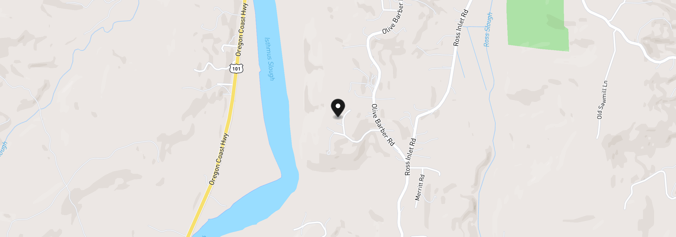 Map showing the location of 0 Silver Rd, Coos Bay, OR 97420