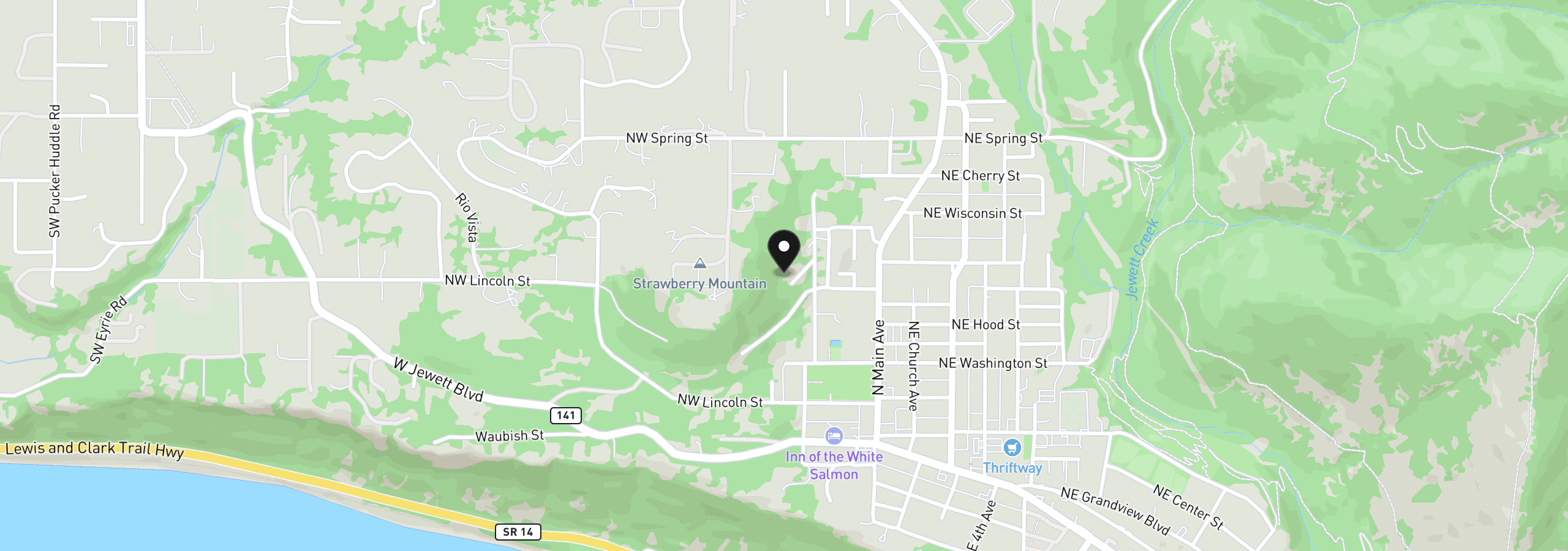 Map showing the location of 236 NW Sophie Ln, White Salmon, Wa 98672