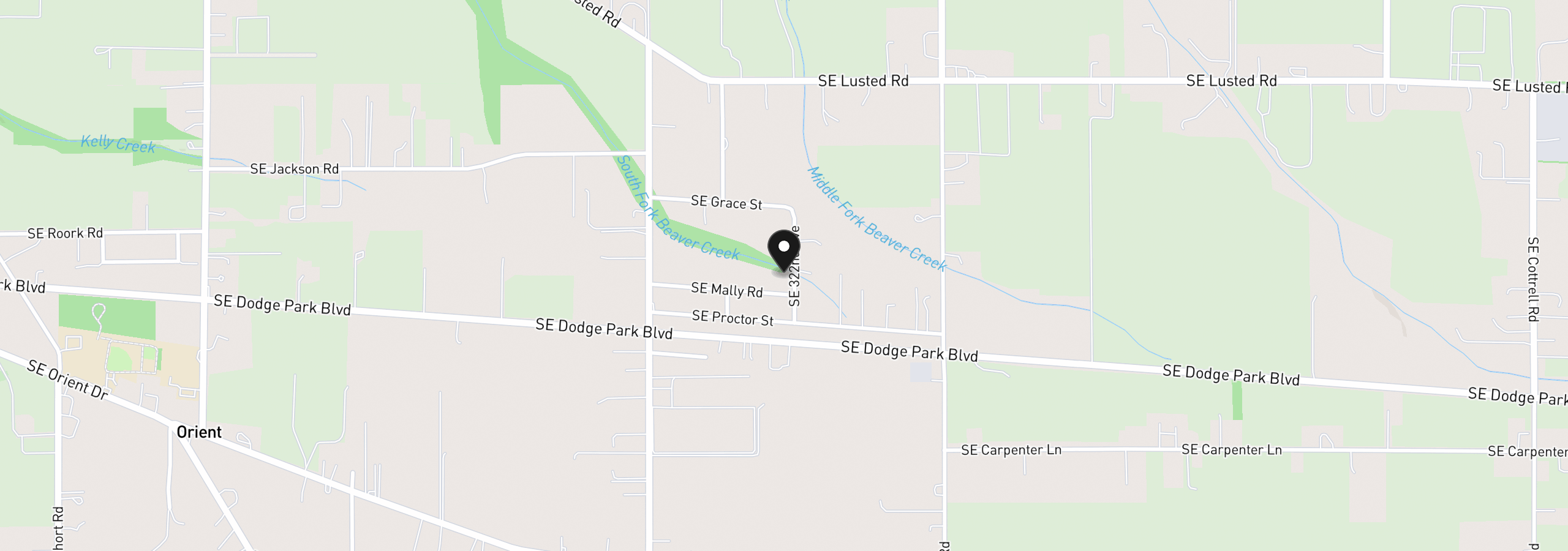 Map showing the location of 7137 SE 322nd Ave, Gresham, OR 97080