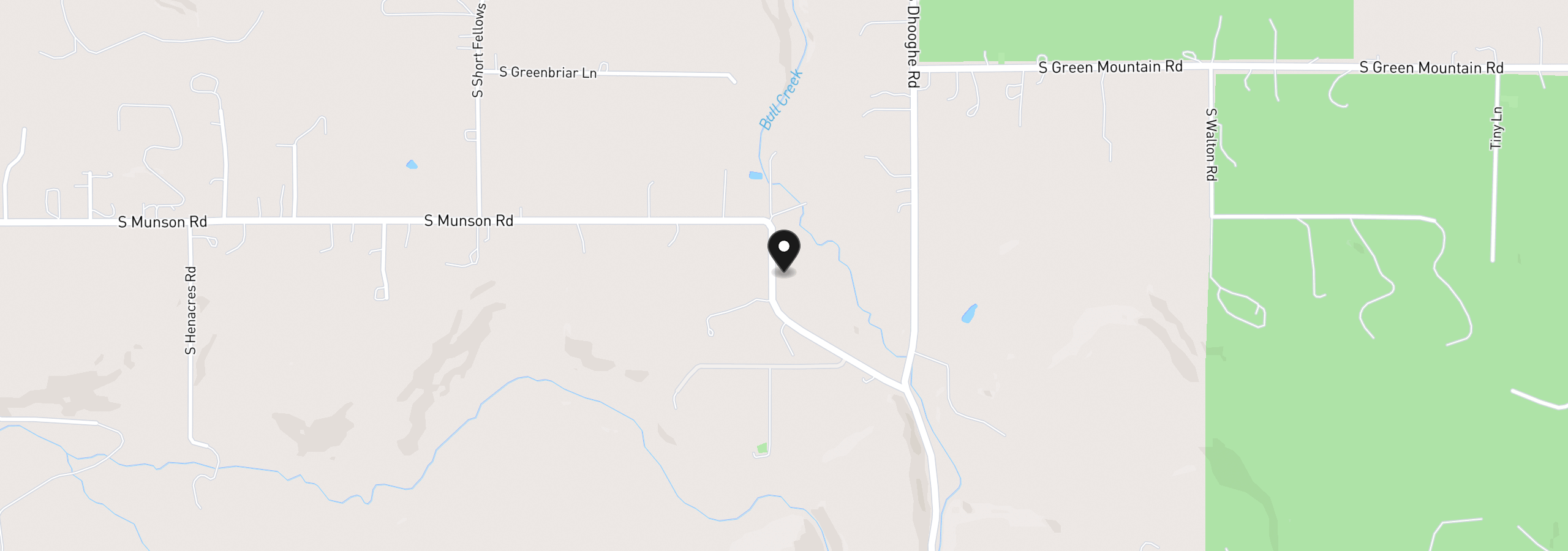 Map showing the location of 19285 S Munson Rd, Molalla, OR 97038