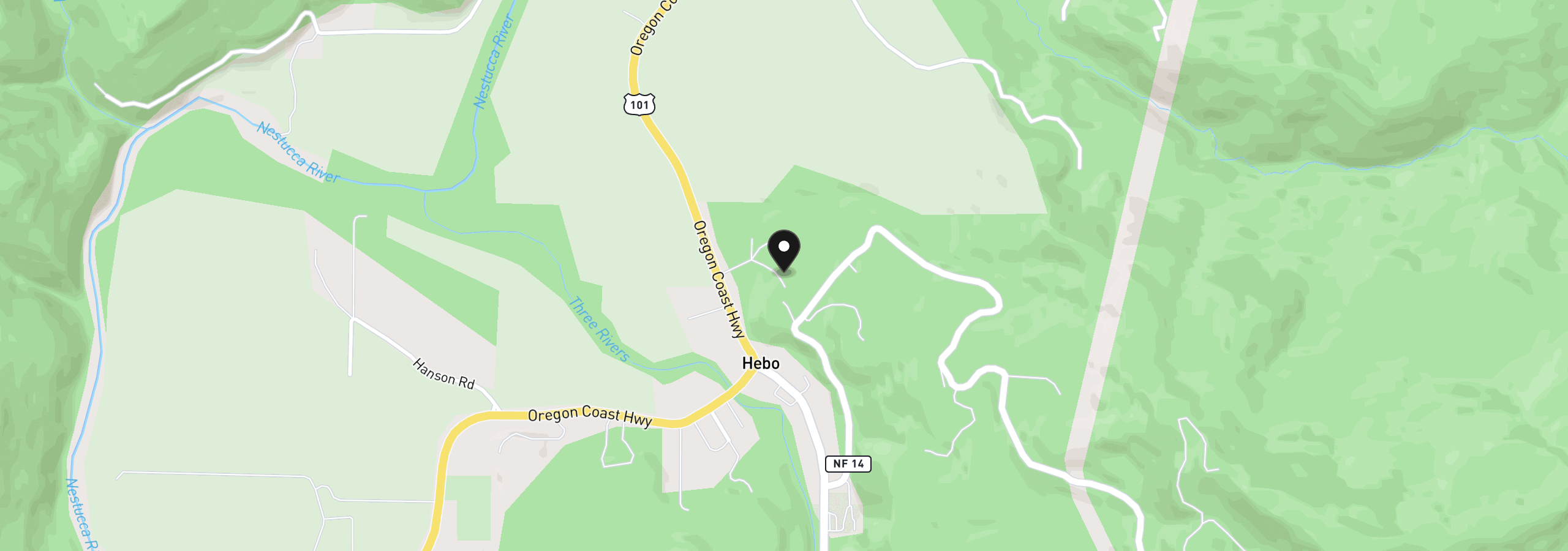 Map showing the location of 30755 Highway 101 S, Hebo, OR 97122