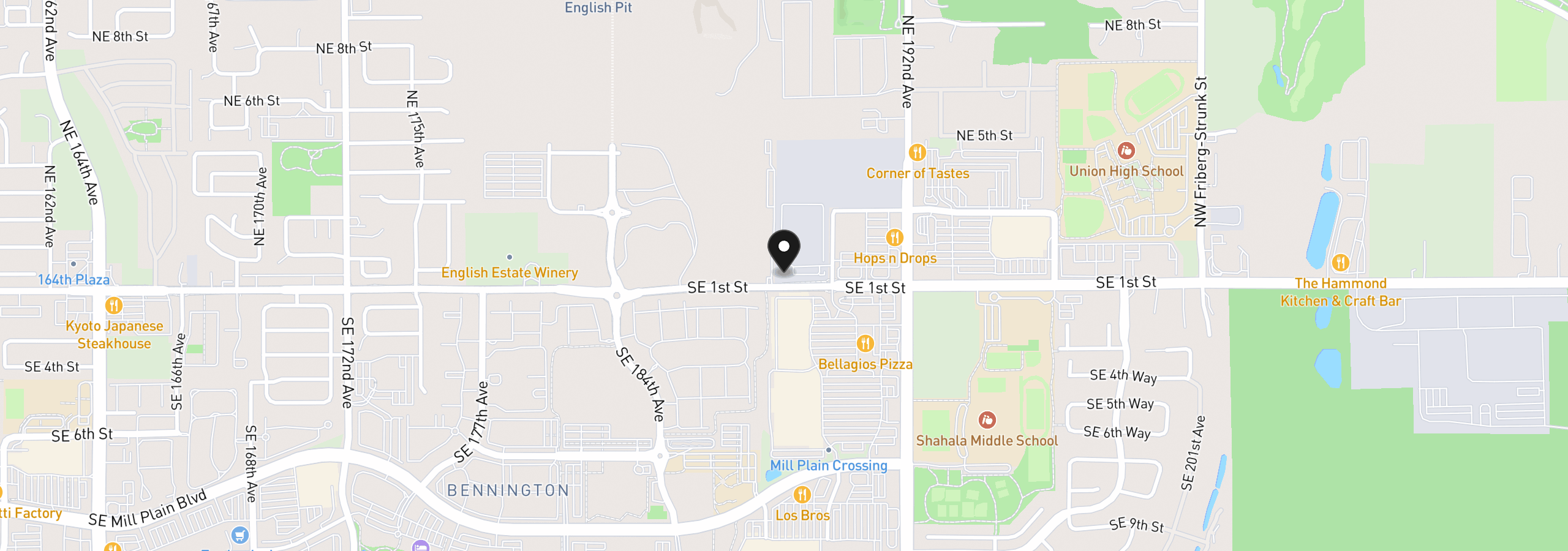 Map showing the location of 18712 SE 1st St, Vancouver, Wa 98684