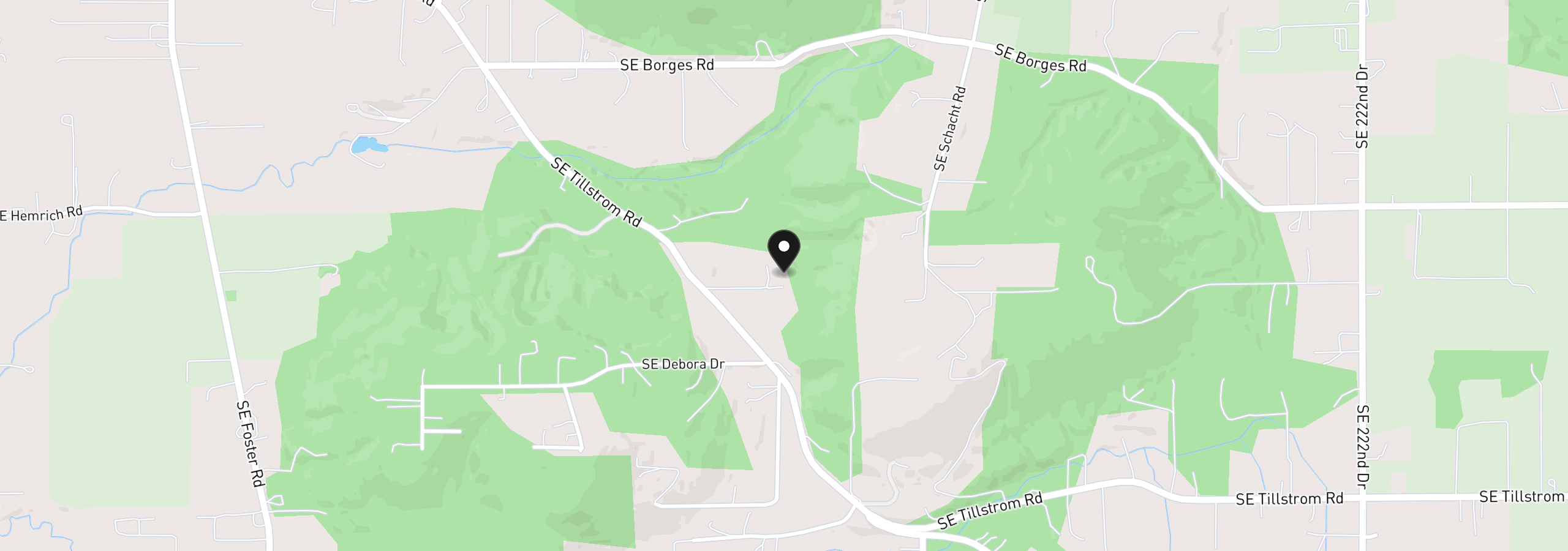 Map showing the location of 19955 SE Tillstrom Rd, Damascus, OR 97089