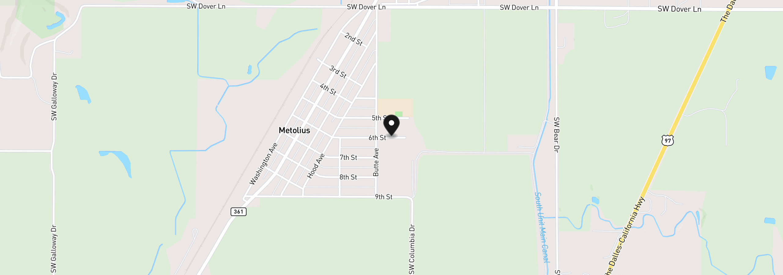 Map showing the location of 506 SW 6th St, Metolius, OR 97741